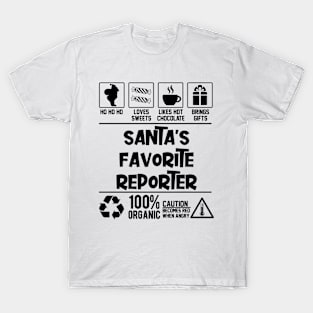 Santa's Favorite Reporter Santa Claus T-Shirt